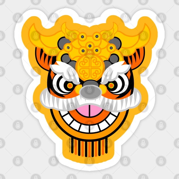 CNY: ORANGE LION HEAD Sticker by cholesterolmind